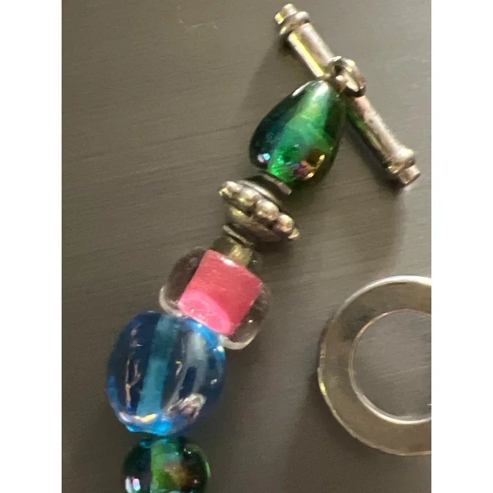 Artisan Glass Bead Toggle Bracelet — 7”